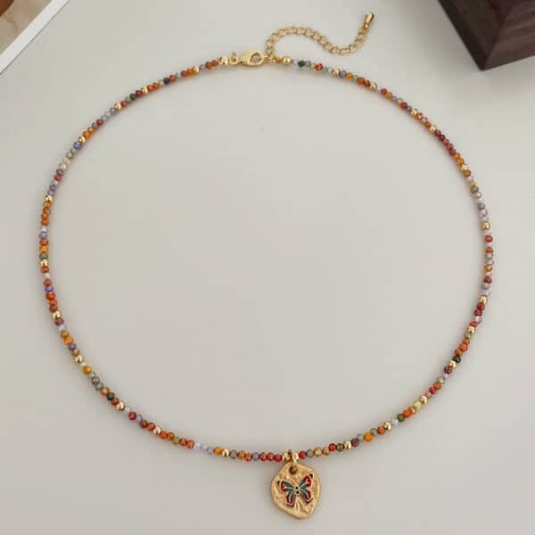 主图_04 Rainbow Butterfly Choker Necklace