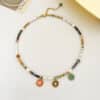 Lucky Wheel Natural Stone Pearl Choker Necklace