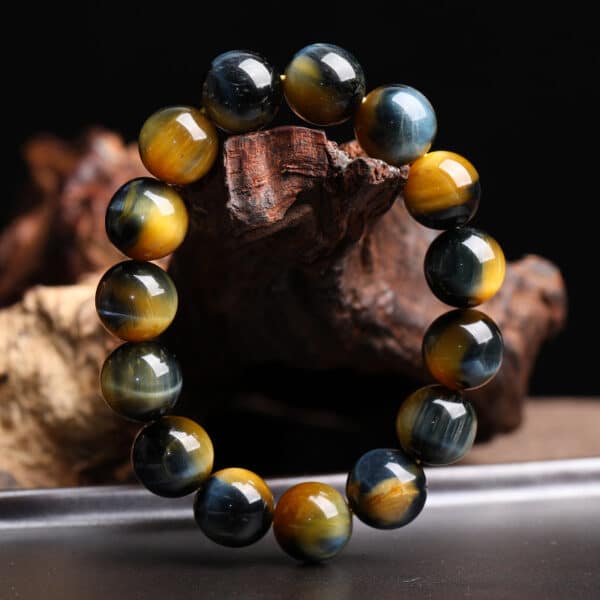 The Power Balance: Natural Golden & Blue Tiger’s Eye Bracelet