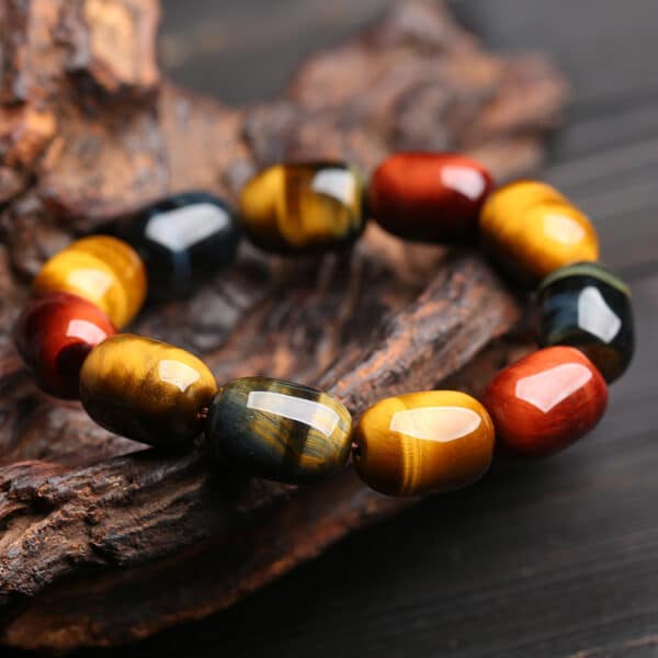The Full Spectrum Power: Natural Multi-Color Tiger’s Eye Bracelet