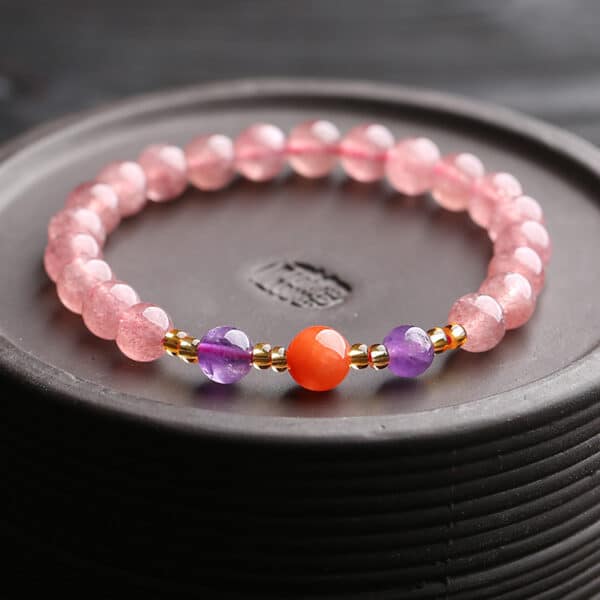 主图_04 The Inner Glow: Ice Strawberry Quartz Love & Radiance Bracelet