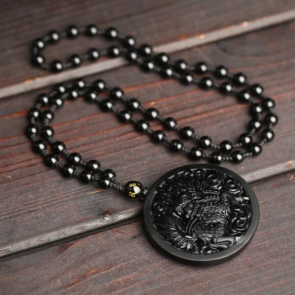 The Obsidian Guardian: Kylin Protection & Strength Pendant