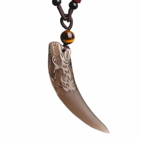 The Alpha Spirit: Natural Volcanic Obsidian Wolf Tooth Pendant