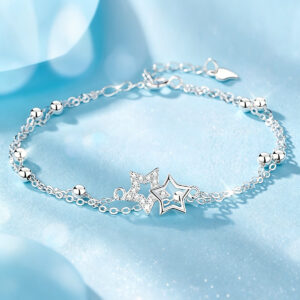 Starry Wish: 925 Sterling Silver Starry Sky Bracelet