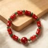 制作亚马逊用户晒图评价图片 Steady Rise Bracelet: Bamboo-Shaped Red Agate Bracelet