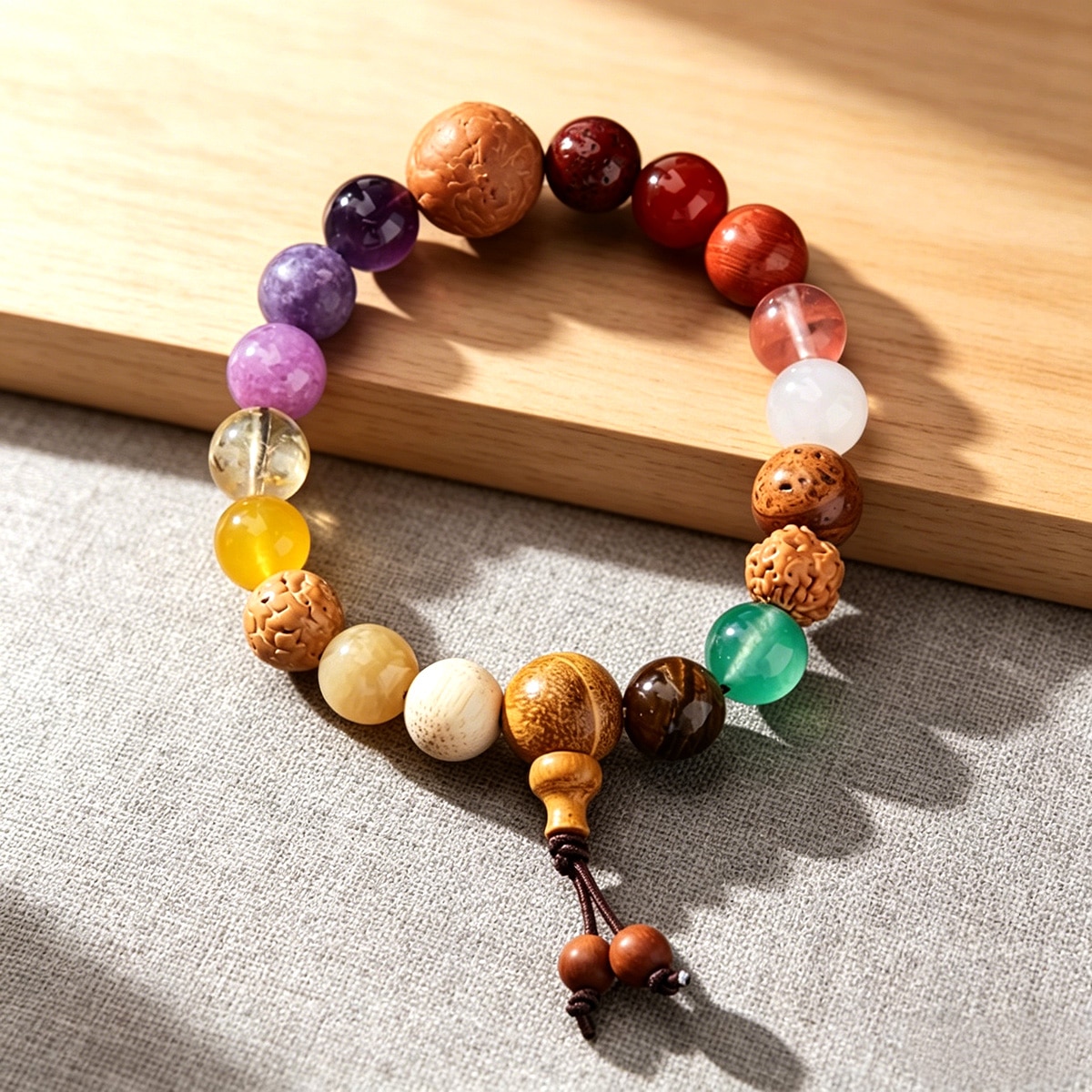 The 9 Purple Li Fire 18-Bead Luck Bracelet
