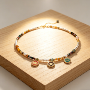 Lucky Wheel Natural Stone Pearl Choker Necklace