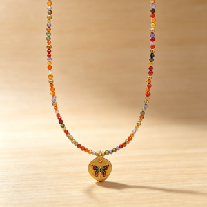 Rainbow Butterfly Choker Necklace