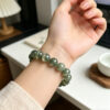 The Growth Stone: Natural Green Crystal Energy Bracelet