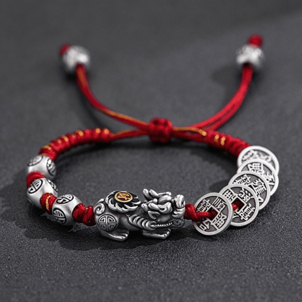 07fbcce8cf88a6c4e3abe62a410fbecc Fortune Guardian Silver Pixiu Copper Coin Bracelet