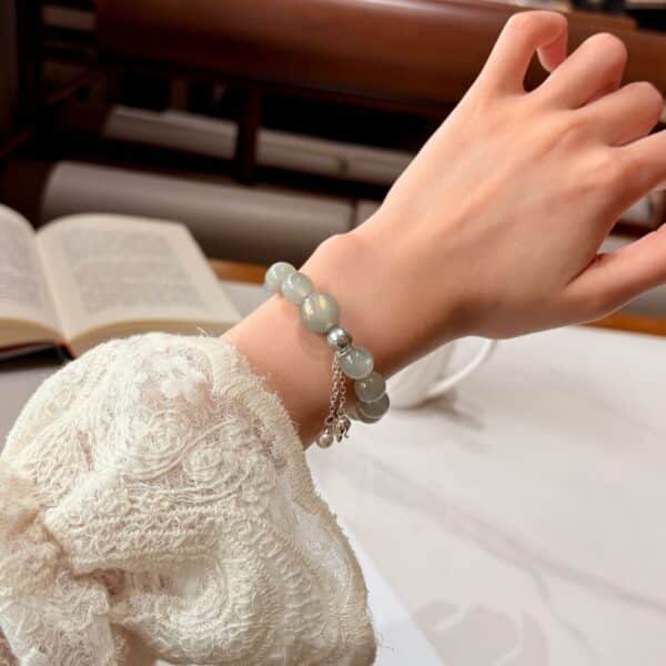 32e2676acd7110bb53e428875532e92b Silver Moonstone Lily of the Valley Charm Bracelet for Women