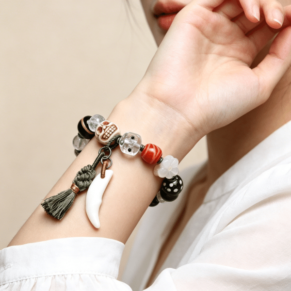 The Wild Soul Talisman: Multi-Treasure Tibetan Style Beaded Bracelet