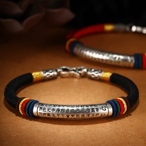 The Calm Keeper: Heart Sutra 925 Sterling Silver Vajra Knot Bracelet