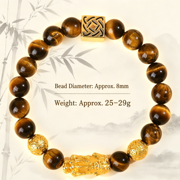 The Prosperity Amplifier: Natural Yellow (Golden) Tiger's Eye & PiXiu Fortune Bracelet