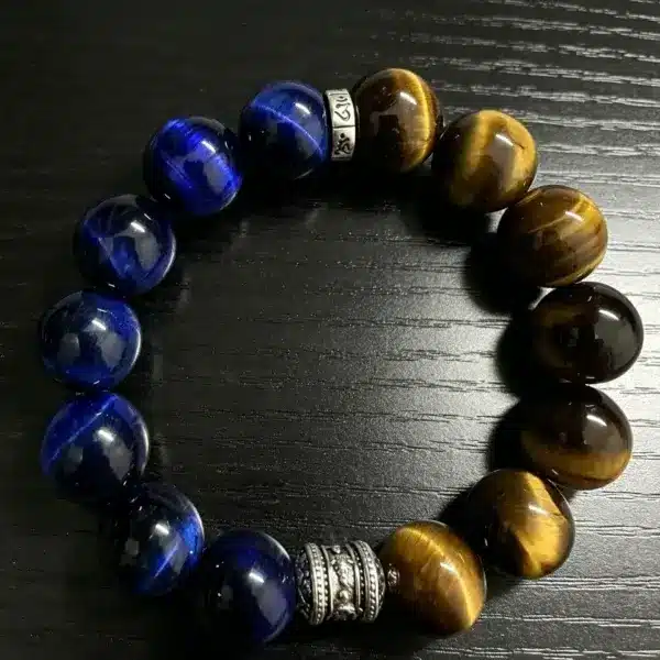 sku蓝 Guardian Glow: Natural Tiger's Eye Bracelet
