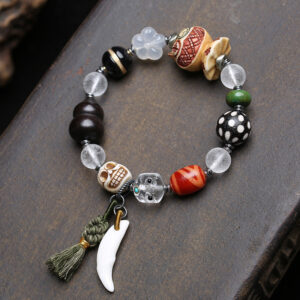 The Wild Soul Talisman: Multi-Treasure Tibetan Style Beaded Bracelet