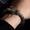 主图-1 The Dominance Dragon: S925 Sterling Silver Vintage Bold Men's Dragon Bracelet