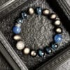 Natural Blue Tiger's Eye & Silver Obsidian Cosmic Energy Bracelet