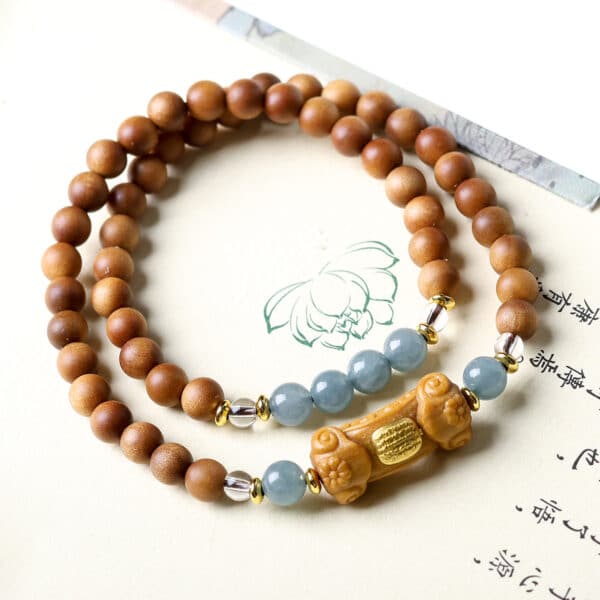 主图-2 The Calm Wish Ruyi: Double-Wrap Sandalwood Bracelet