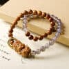 主图-2 The Grounding Keeper: Smoky Agate & Kuka Nut Double Wrap Bracelet