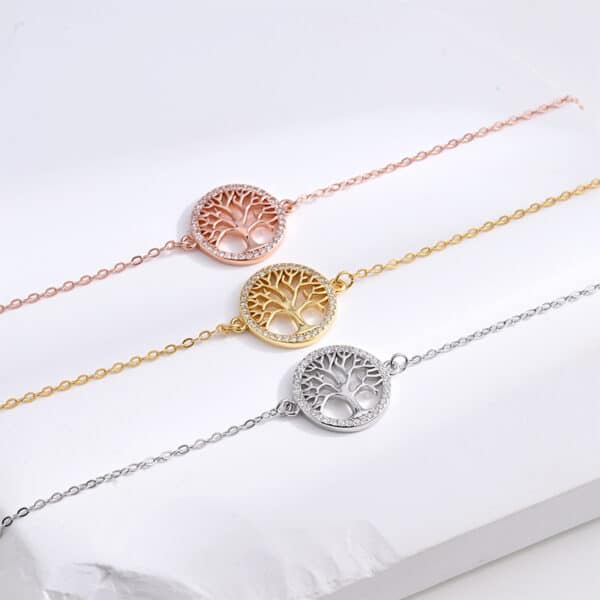 The Growth Talisman: 925 Sterling Silver Tree of Life Bracelet