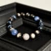 Natural Blue Tiger's Eye & Silver Obsidian Cosmic Energy Bracelet