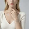 The Eternal Bond: S925 Sterling Silver Heart Opal Bracelet