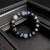 Natural Blue Tiger's Eye & Silver Obsidian Cosmic Energy Bracelet