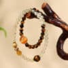 主图-3 The Prosperity Path: Golden Azeztulite & Tiger's Eye Double Wrap Bracelet
