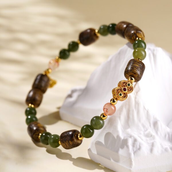 Feng Shui Bracelet | Natural Agarwood & Jade