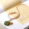 The Peace Guardian: Natural Hetian Jade Square Peace Buckle Necklace