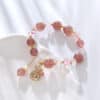 Natural Strawberry Quartz Lucky Fortune Pouch Bracelet