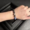 Natural Blue Tiger's Eye & Silver Obsidian Cosmic Energy Bracelet