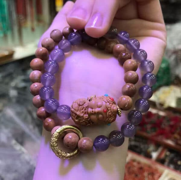 主图-4 The Grounding Keeper: Smoky Agate & Kuka Nut Double Wrap Bracelet