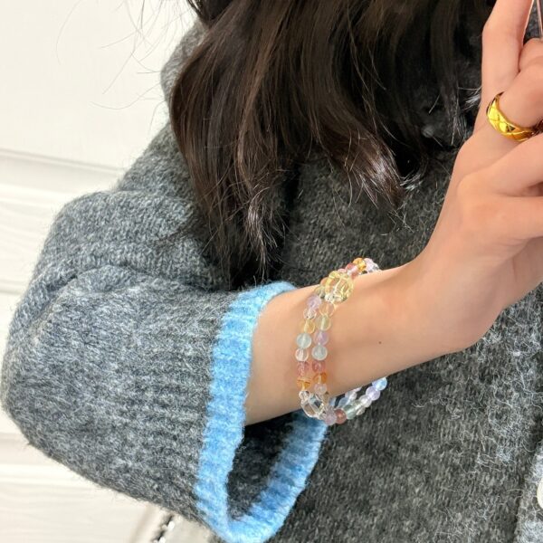 主图-4 Natural Rainbow Mixed Crystal Double Layer Bracelet