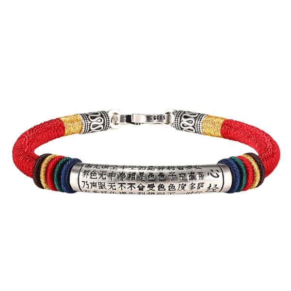 The Calm Keeper: Heart Sutra 925 Sterling Silver Vajra Knot Bracelet