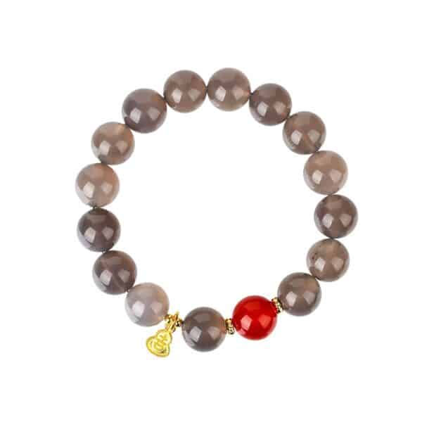The Grounded Joy: Gray Agate & Southern Red Agate Bracelet
