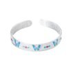 主图-5 The Serenity Flutter: 999 Sterling Silver Enamel Butterfly Heart Sutra Cuff Bracelet