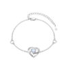 The Eternal Bond: S925 Sterling Silver Heart Opal Bracelet