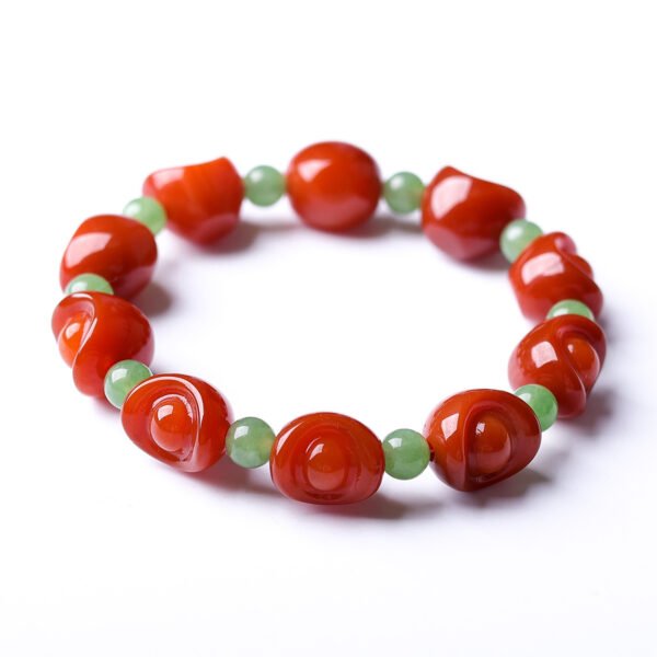 主图-5 Wealth Magnet: Natural Red Agate Yuanbao Bracelet