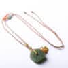 The Peace Guardian: Natural Hetian Jade Square Peace Buckle Necklace