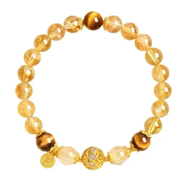 Wealth & Abundance: Citrine & Golden Tiger Eye Bracelet