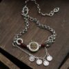 925 Sterling Silver Shan Gui Amulet Anklet with Peace & Joy Charms