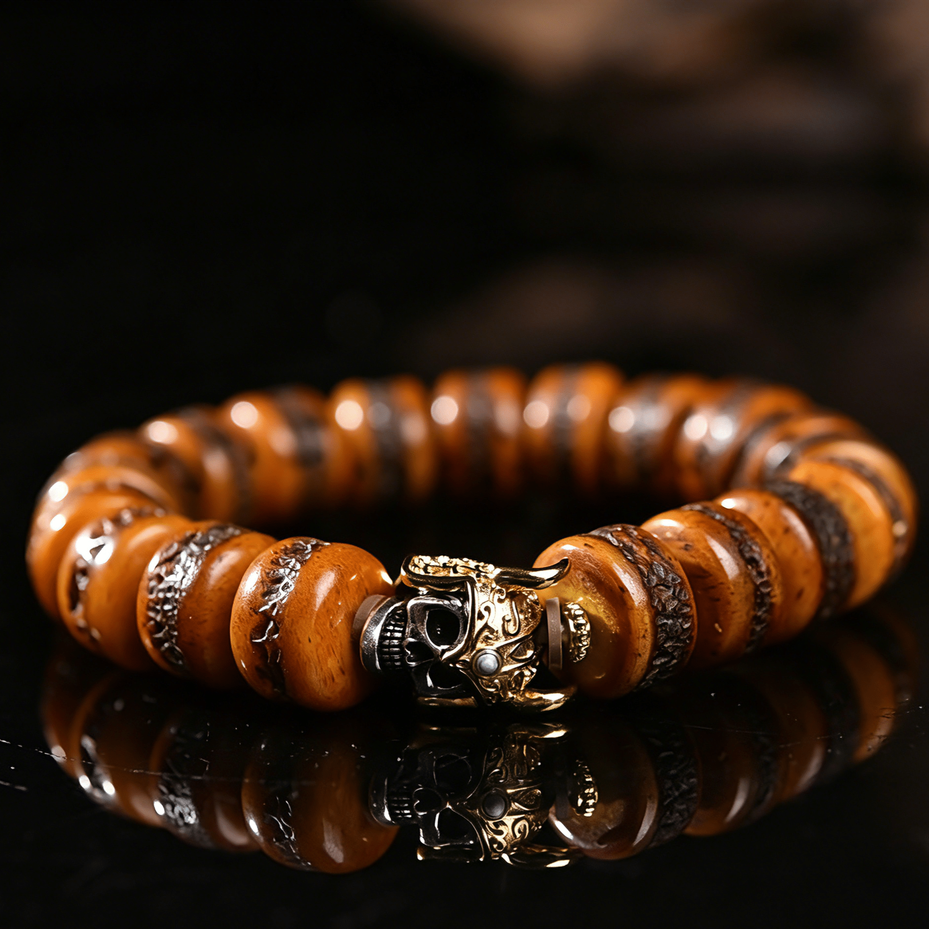 The Fearless Path: Vintage Tibetan Yak Bone Mala Bracelet - Style A