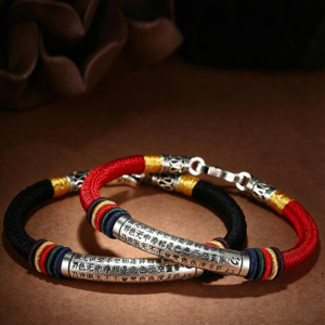 The Calm Keeper: Heart Sutra 925 Sterling Silver Vajra Knot Bracelet