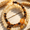 The Prosperity Path: Golden Azeztulite & Tiger's Eye Double Wrap Bracelet