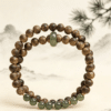 主图1 The Quiet Grove: Qi nan Agarwood & Hetian Jade Double-Wrap Bracelet