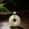 主图1-28 The Abundance Guardian: Double Pixiu Natural Hetian Jade Peace Buckle Necklace