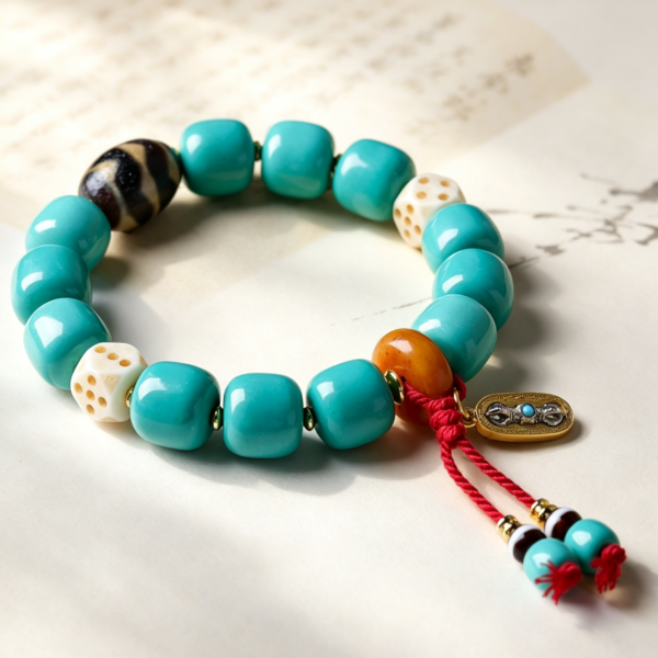 The Calm Wanderer: Turquoise Magnesite Vajra Bracelet