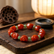 Wealth Magnet: Natural Red Agate Yuanbao Bracelet
